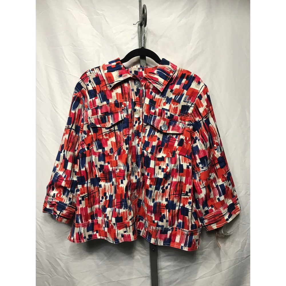 Ruby Rd Woman Abstract Print Button Front Jacket 16W